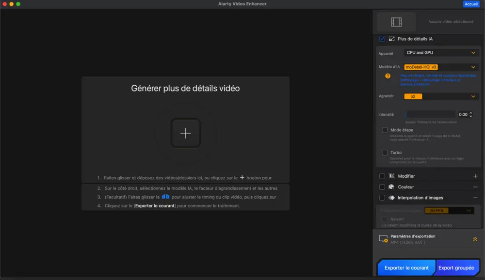 Iaiarty video enhancer interface