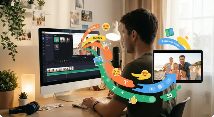 Logiciel de montage vidéo Movavi Video Editor pour débuter simplement sans l'abonnement Adobe.