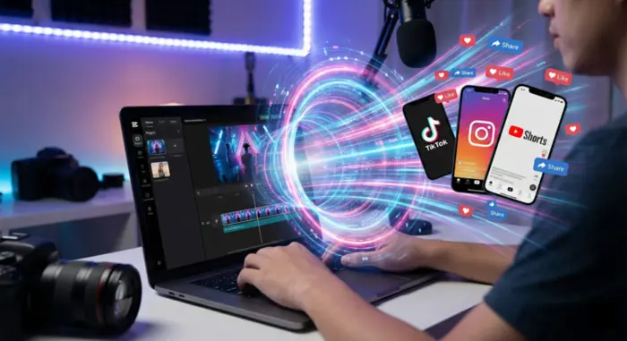 Logiciel CapCut version PC pour le montage rapide de vidéos TikTok, Reels et Shorts en 2026.